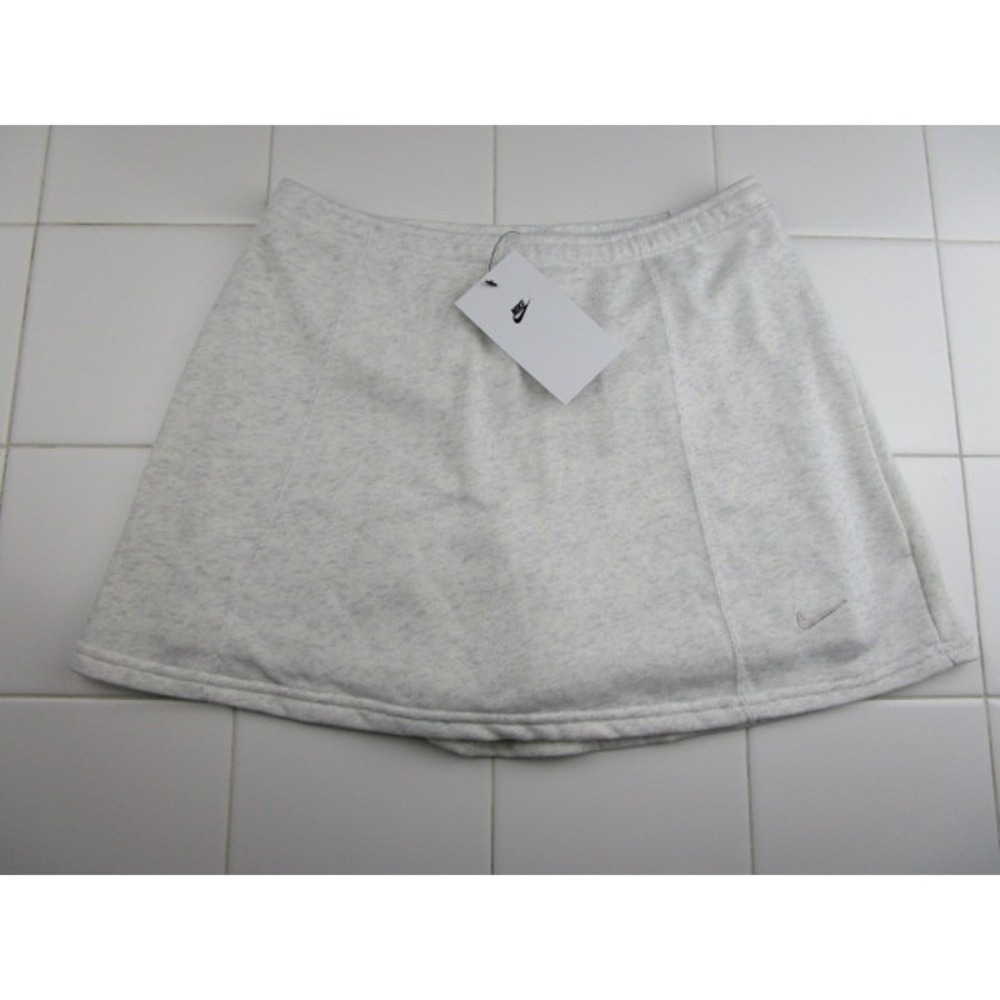 Nike Mid Rise Terry Mini Skort Light Gray Tennis Women's XS HJ1274-051